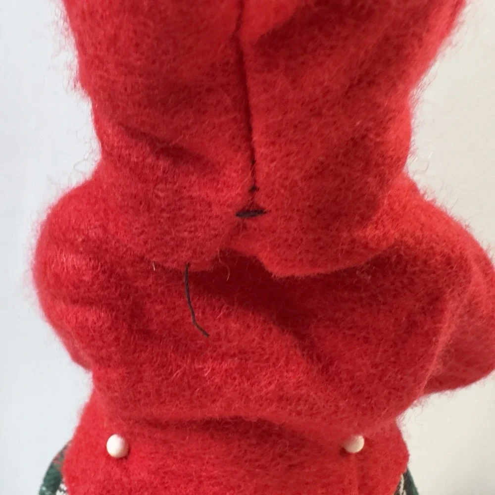 Byers Choice Retired 1980 Girl with Muff Plaid Skirt Red Hooded Jacket 10